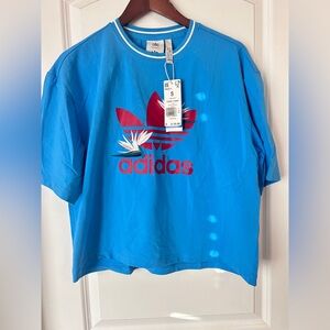 Adidas Blue Tee with Red Logo